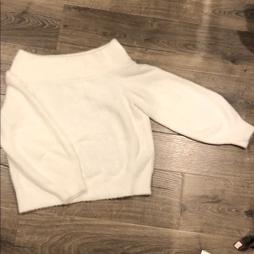 Off the shoulder cream colored H&M Sweater